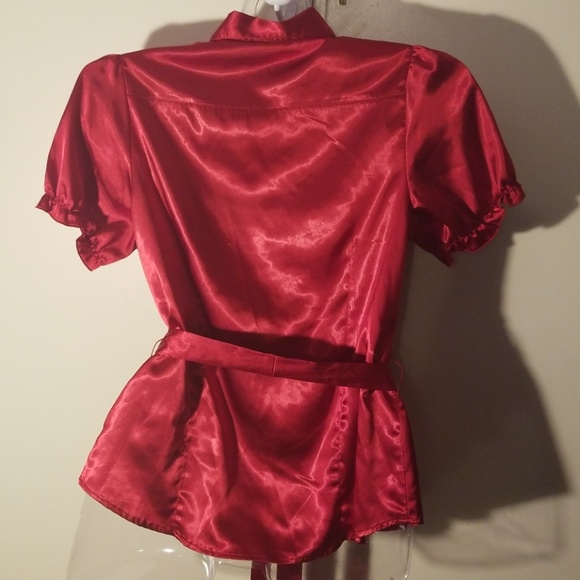 Red ruffled top - Picture 3 of 4